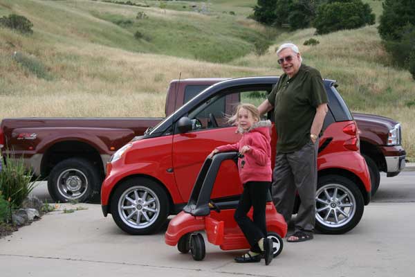Papa and Nyah with Sam's truck.